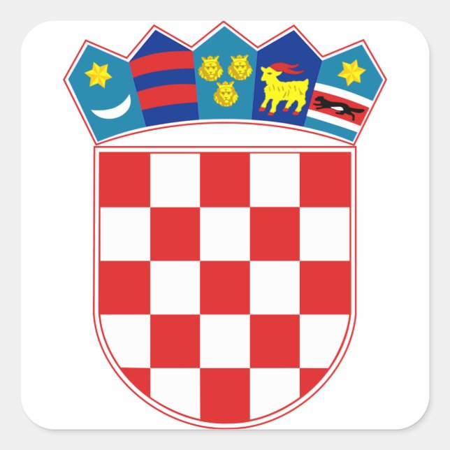 Pegatina Cuadrada emblema de croacia (Anverso)