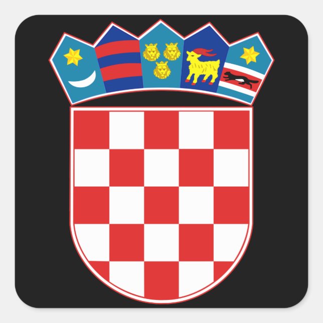 Pegatina Cuadrada emblema de croacia (Anverso)