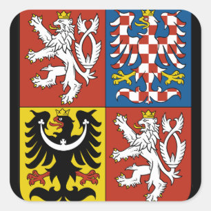 Pegatina Cuadrada emblema de czech