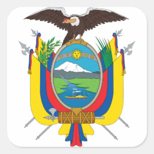 Pegatina Cuadrada emblema de Ecuador