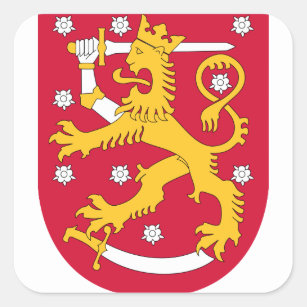 Pegatina Cuadrada emblema de finlandia