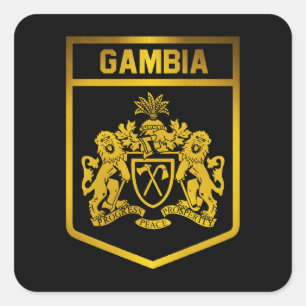 Pegatina Cuadrada Emblema de Gambia