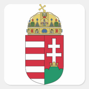 Pegatina Cuadrada emblema de Hungría