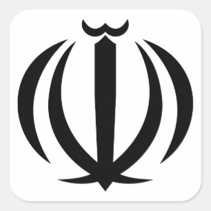 Pegatina Cuadrada emblema de irán