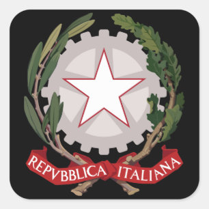 Pegatina Cuadrada emblema de Italia