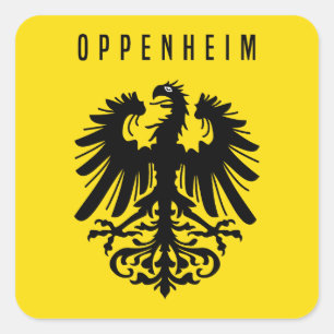 Pegatina Cuadrada Emblema de la ciudad de Oppenheim Símbolo de Alema