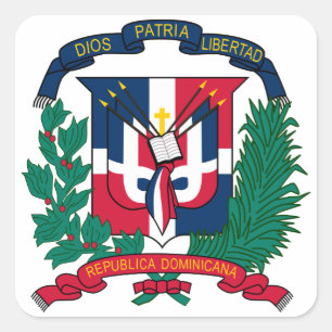 Pegatina Cuadrada emblema de la república dominicana
