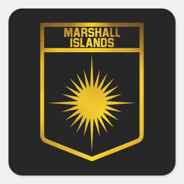 Pegatina Cuadrada Emblema de las Islas Marshall (Anverso)