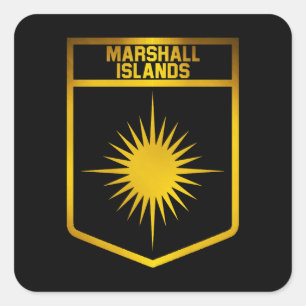 Pegatina Cuadrada Emblema de las Islas Marshall