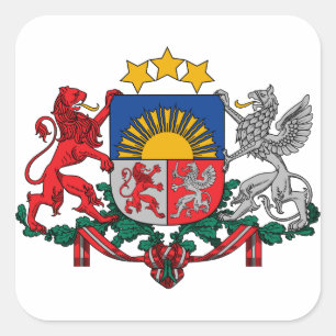 Pegatina Cuadrada emblema de latvia