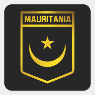 Pegatina Cuadrada Emblema de Mauritania