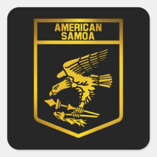 Pegatina Cuadrada Emblema de Samoa Americana