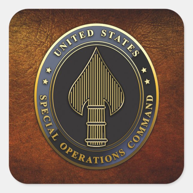 Pegatina Cuadrada Emblema de USSOCOM (Anverso)