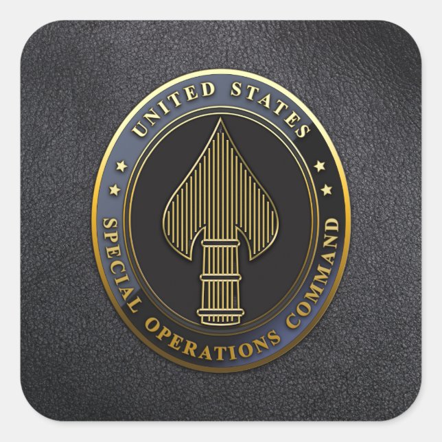 Pegatina Cuadrada Emblema de USSOCOM (Anverso)