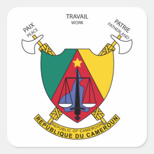 Pegatina Cuadrada emblema del Camerún