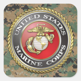 Pegatina Cuadrada Emblema del Cuerpo de Marines de los Estados Unido