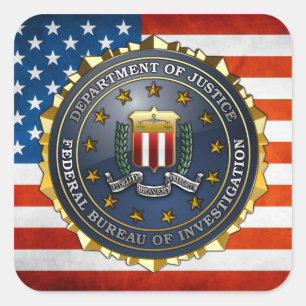 Pegatina Cuadrada Emblema del FBI