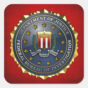 Pegatina Cuadrada Emblema del FBI