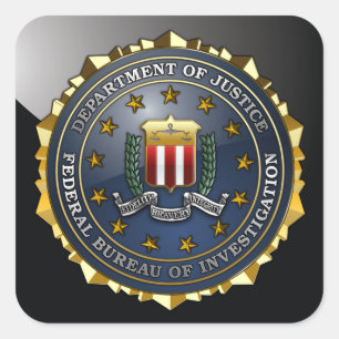 Pegatina Cuadrada Emblema del FBI