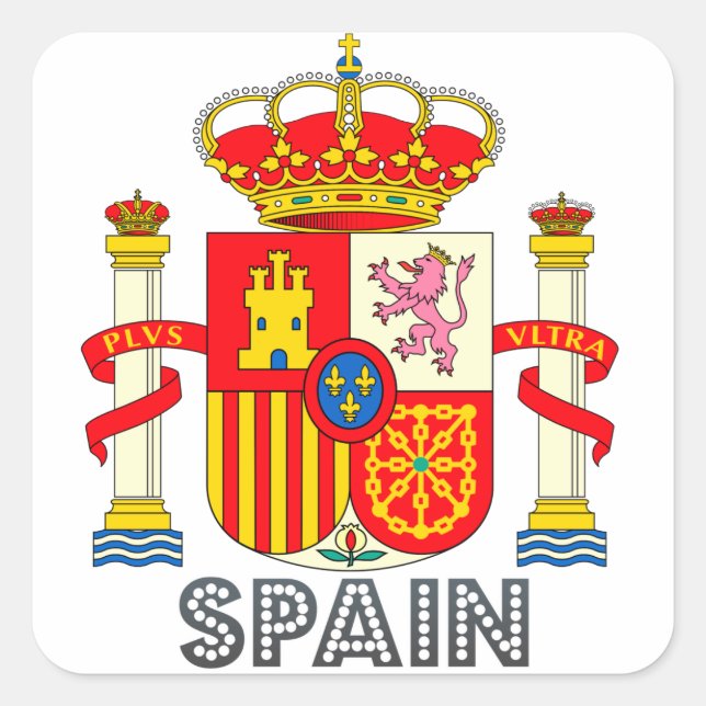 Pegatina Cuadrada Emblema español (Anverso)