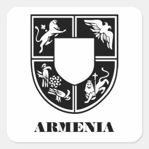 Pegatina Cuadrada Emblema Estatal Armenio Arte Contemporáneo