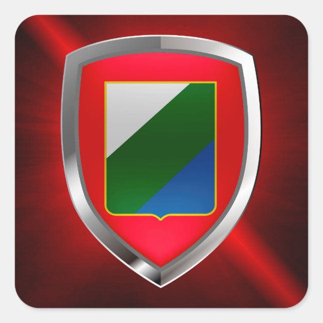 Pegatina Cuadrada Emblema metálico de Abruzzo (Anverso)