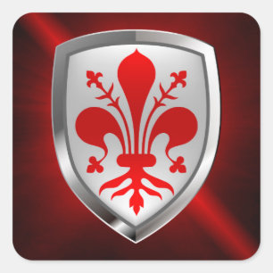 Pegatina Cuadrada Emblema metálico de Firenze