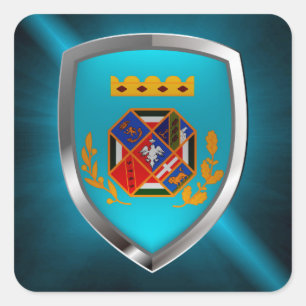 Pegatina Cuadrada Emblema metalico de Lazio