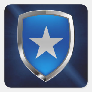 Pegatina Cuadrada Emblema metálico de Somalia