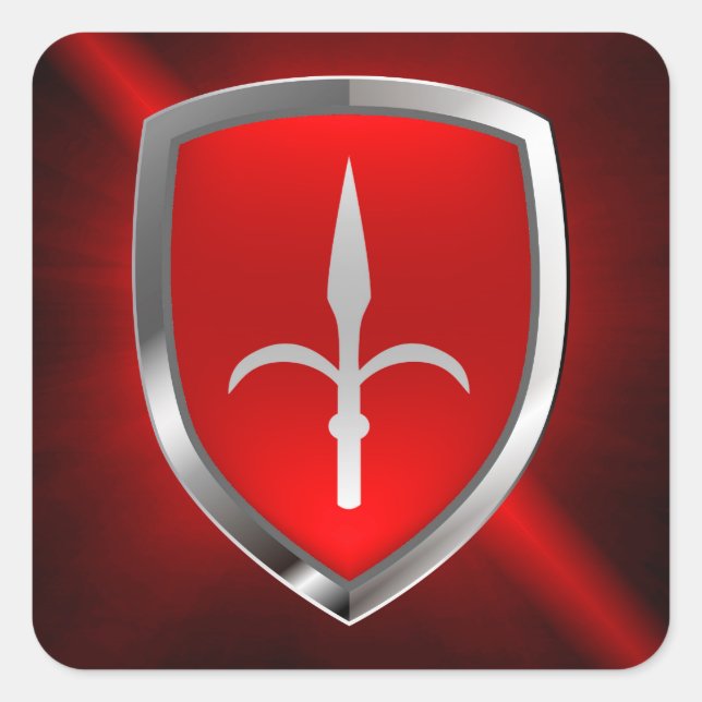 Pegatina Cuadrada Emblema metálico de Trieste (Anverso)