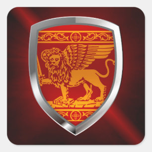 Pegatina Cuadrada Emblema metalico venezolano