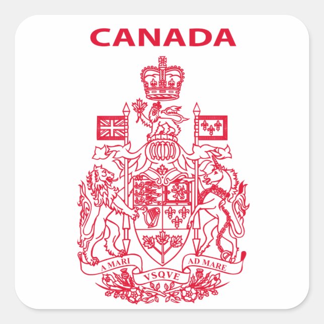 Pegatina Cuadrada Emblema nacional de Canadá (Anverso)