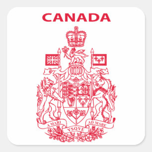 Pegatina Cuadrada Emblema nacional de Canadá