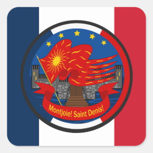 Pegatina Cuadrada Emblema patriota Vive la France
