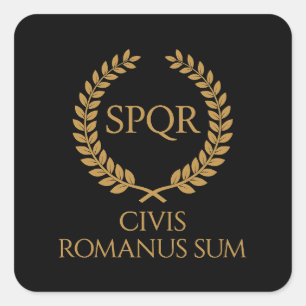 Pegatina Cuadrada Emblema Romano SPQR – Civis Romanus Sum Cresta de