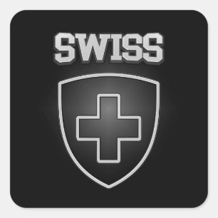 Pegatina Cuadrada Emblema suizo