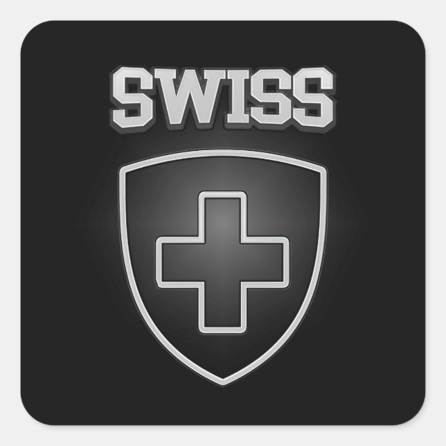 Pegatina Cuadrada Emblema suizo (Anverso)