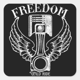 Pegatina Cuadrada émbolo vano de alas retro de pistón