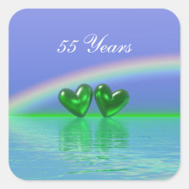 Pegatina Cuadrada Emerald Hearts 55 Aniversario
