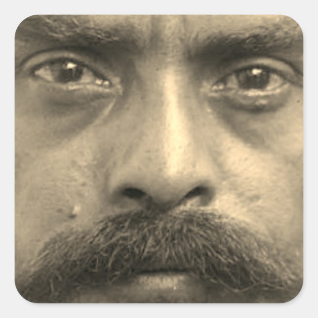 Pegatina Cuadrada Emiliano Zapata (Anverso)