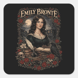 Pegatina Cuadrada Emily Brontë