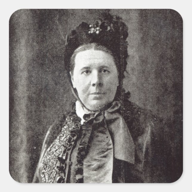 Pegatina Cuadrada Emily Faithfull (Anverso)