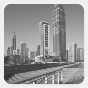 Pegatina Cuadrada Emiratos Árabes Unidos, Dubai, Ciudad de Dubai.