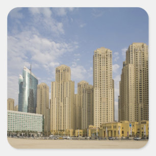 Pegatina Cuadrada Emiratos Árabes Unidos, Dubai, Marina. Jumeirah B