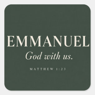 Pegatina Cuadrada EMMANUEL Mateo 1:23 Navidad