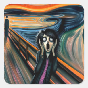 Pegatina Cuadrada Emo Scream