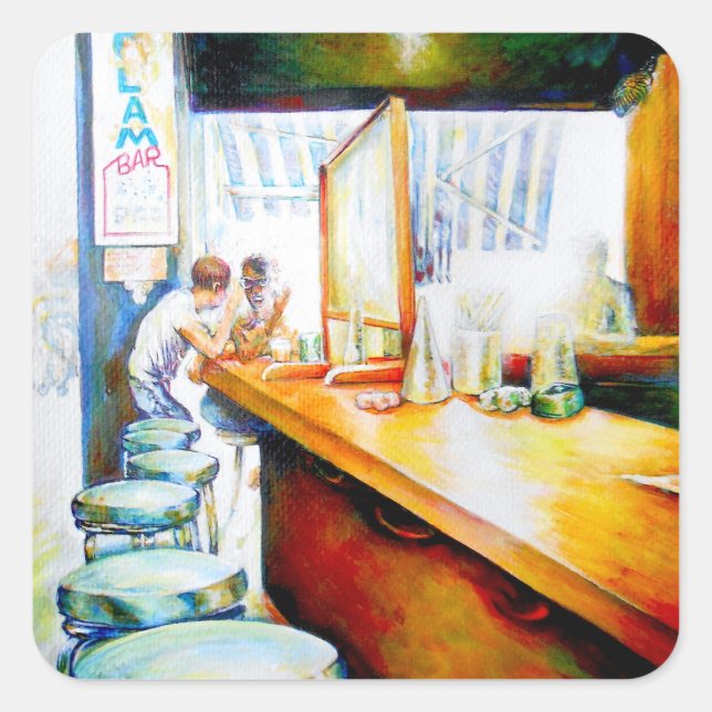 Pegatina Cuadrada Emocional a motivador, lógica a justificar (Anverso)