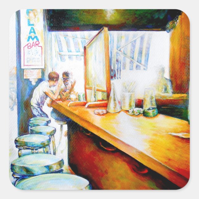 Pegatina Cuadrada Emocional a motivador, lógica a justificar (Anverso)