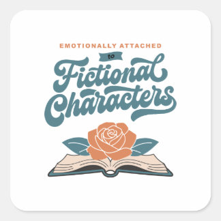 Pegatina Cuadrada Emocionalmente Apegado a Personajes de Ficción