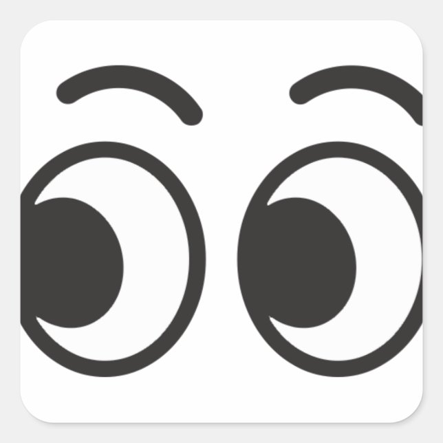Pegatina Cuadrada Emoji con aspecto de ojos (Anverso)